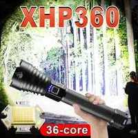 Lanternă LED XHP90,Lumină extrem de puternică, rezistentă la apă, 500m