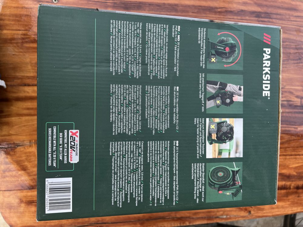 Ventilator portabil Parkside 20v