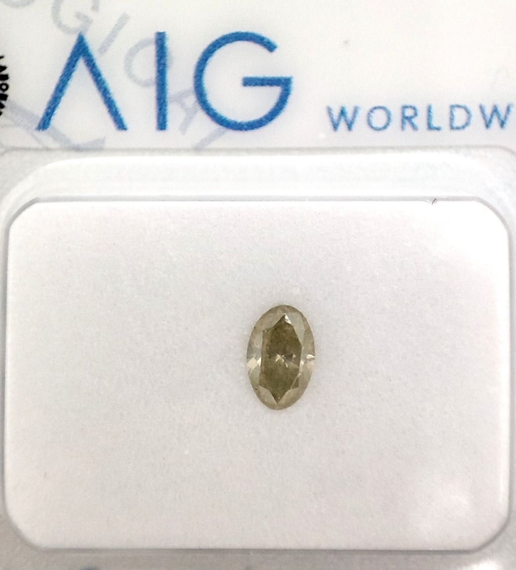 Diamant - 0.22 ct - Oval - Light Grayish Yellow - SI3