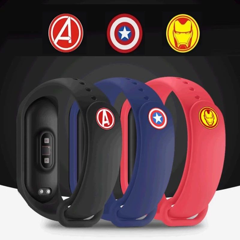 Метални копчета AVENGERS за Xiaomi Mi Band 2,3,4,5,6, М4,М5,М5,М6,М7