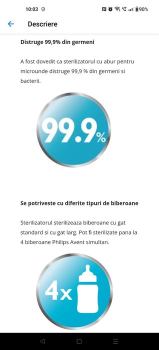 Sterilizator biberoane Philips Avent si suport biberoane