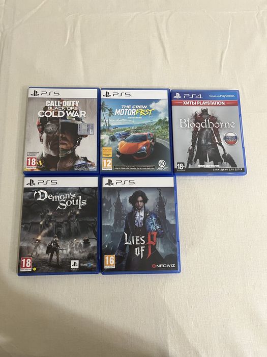 Игры на ps5 (demons souls, lies of p, call of duty cold war, crew)