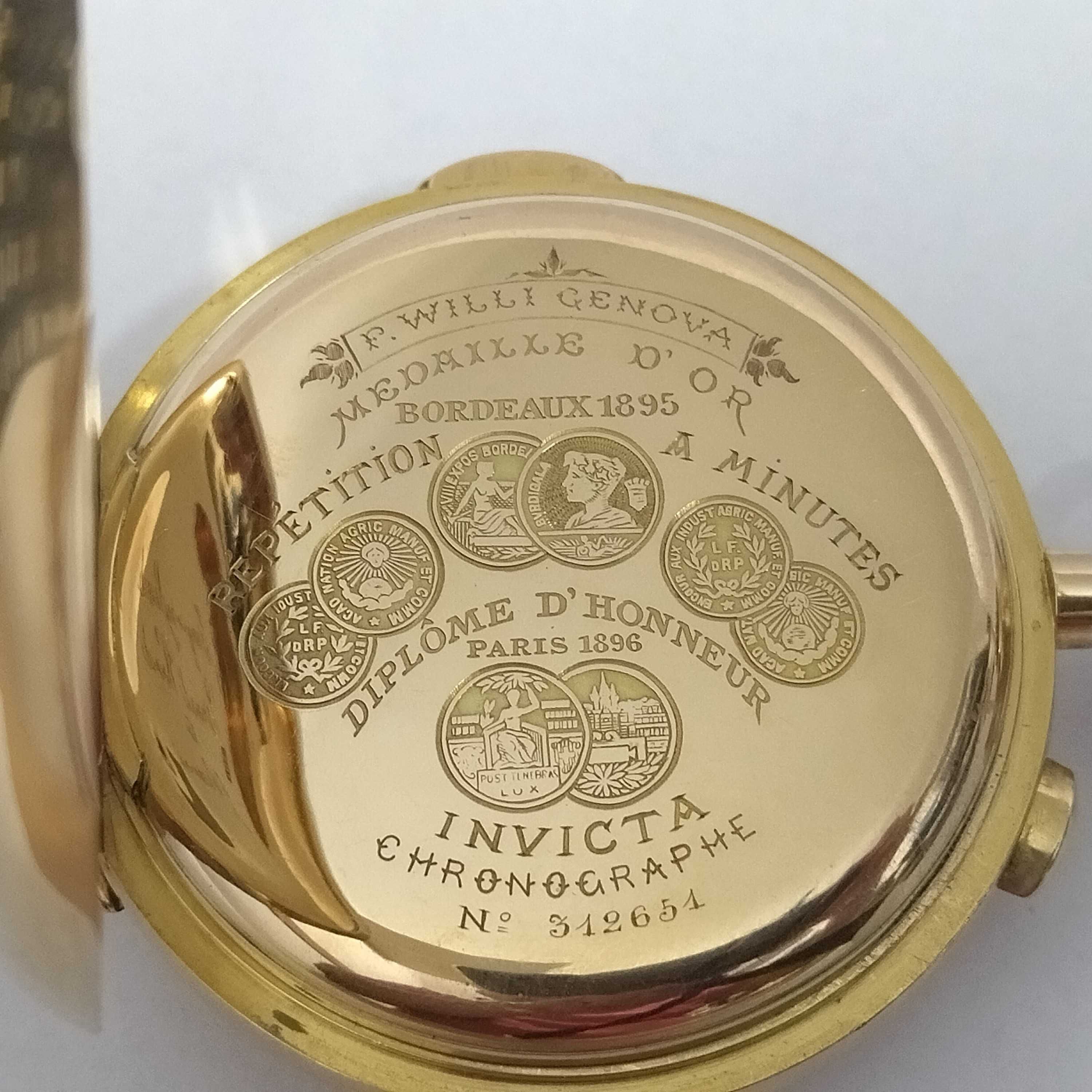 INVICTA 18k джобен,репетир,Хронограф,Half Hunter,Minute Repeater,Chono