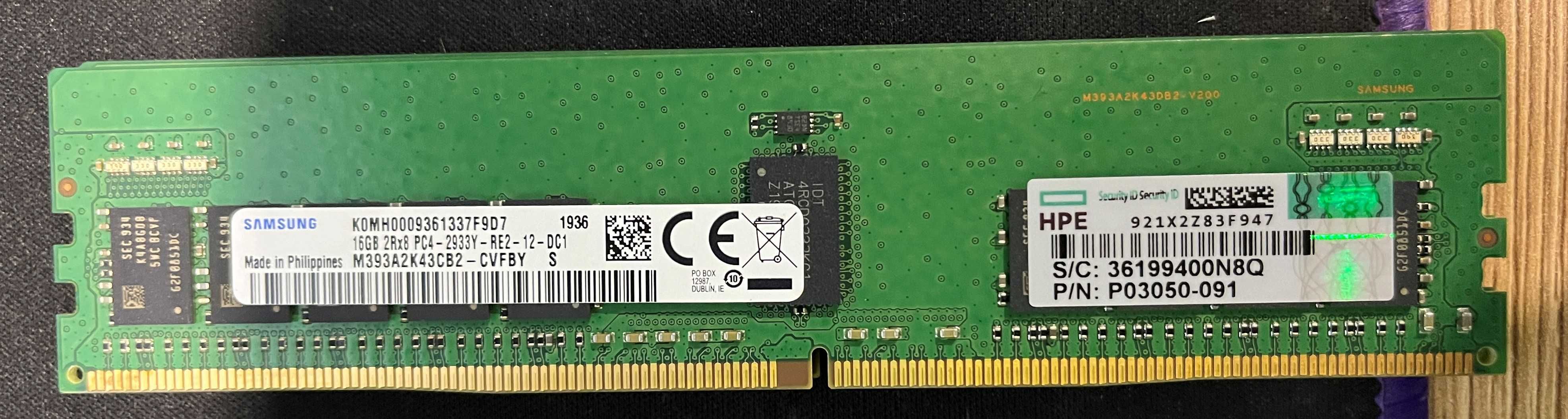 Для серверов. DDR4 16-32 GB Samsung, Hynix
