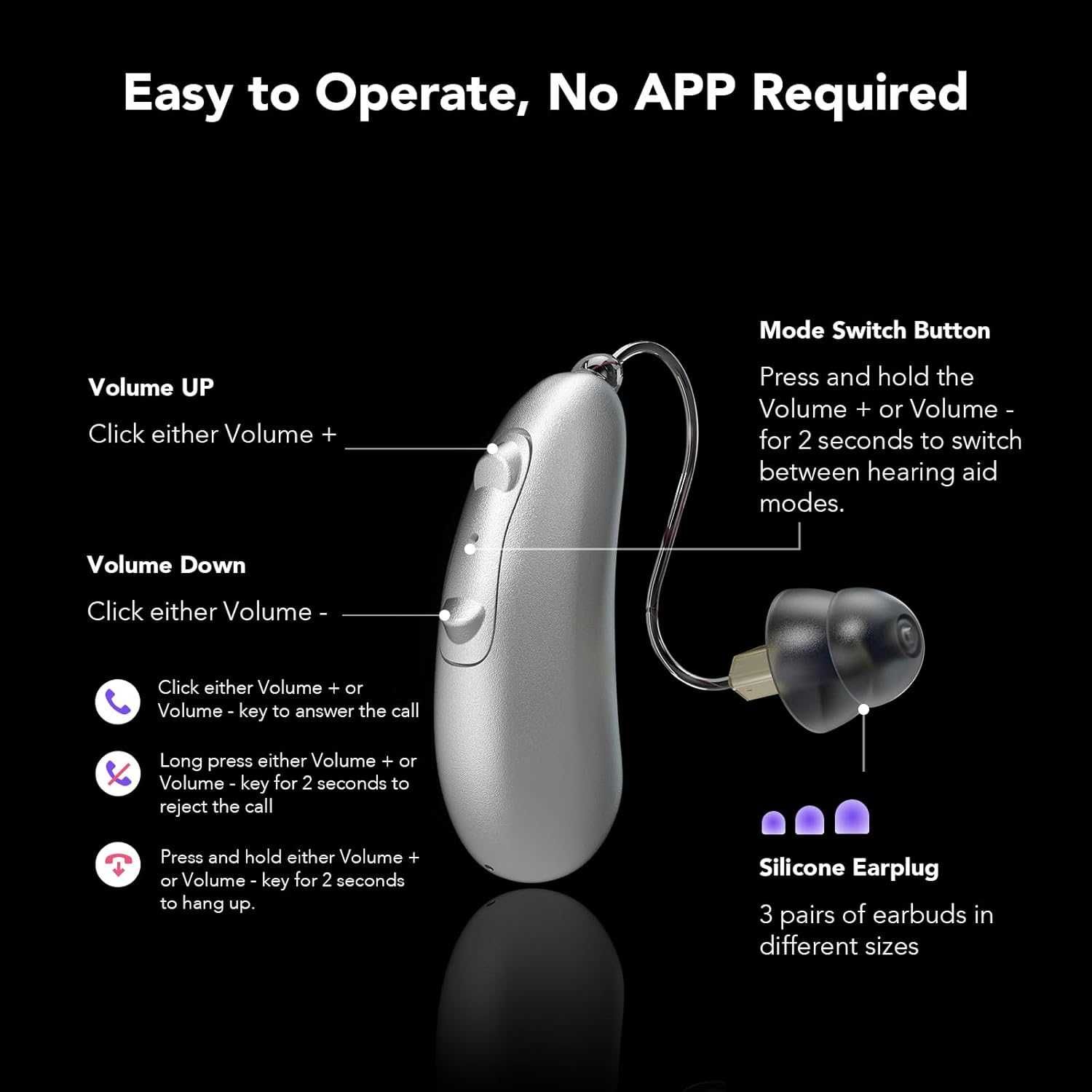 Nearity HearPod Pro - 2х слухов апарат, bluetooth, UV стерилизация