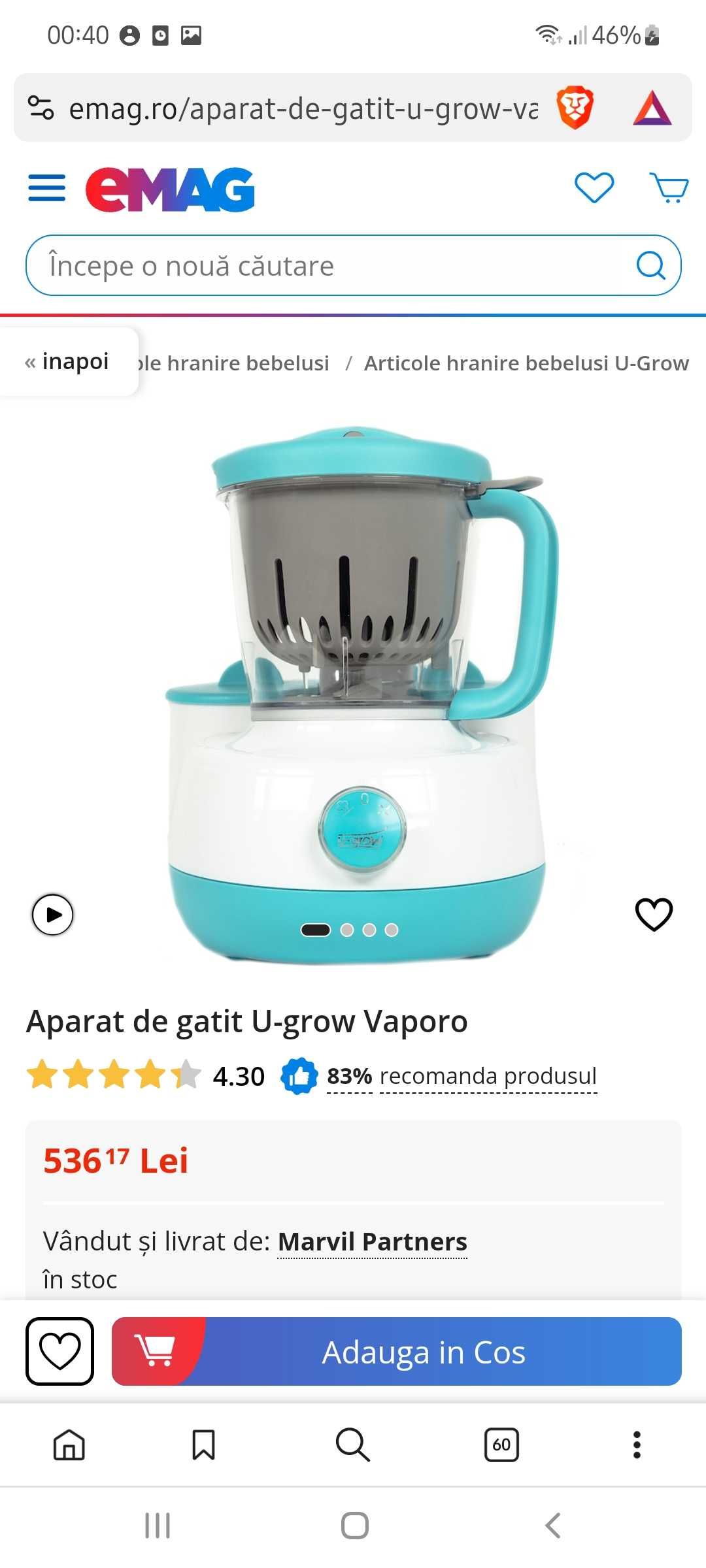 Aparat de gatit U-grow Vaporo