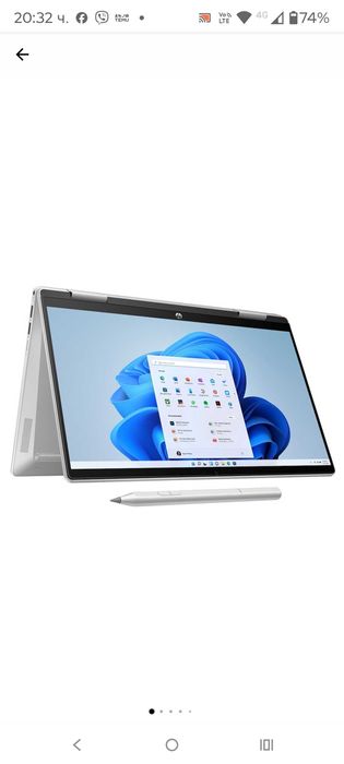 Лаптоп 2 в 1 HP Pavilion x360, 14" FullHD IPS, Int