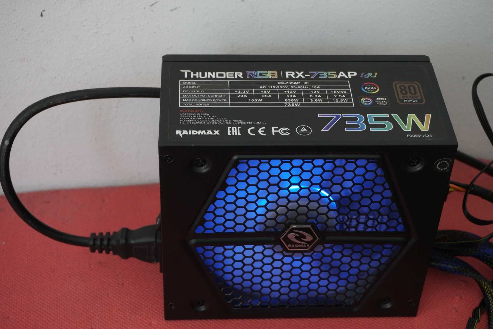Захранване за компютър PSU 735W Raidmax Thunder RGB / Вкл.ДДС