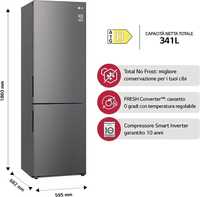Нов хладилник с фризер LG 340 литра  Total No Frost