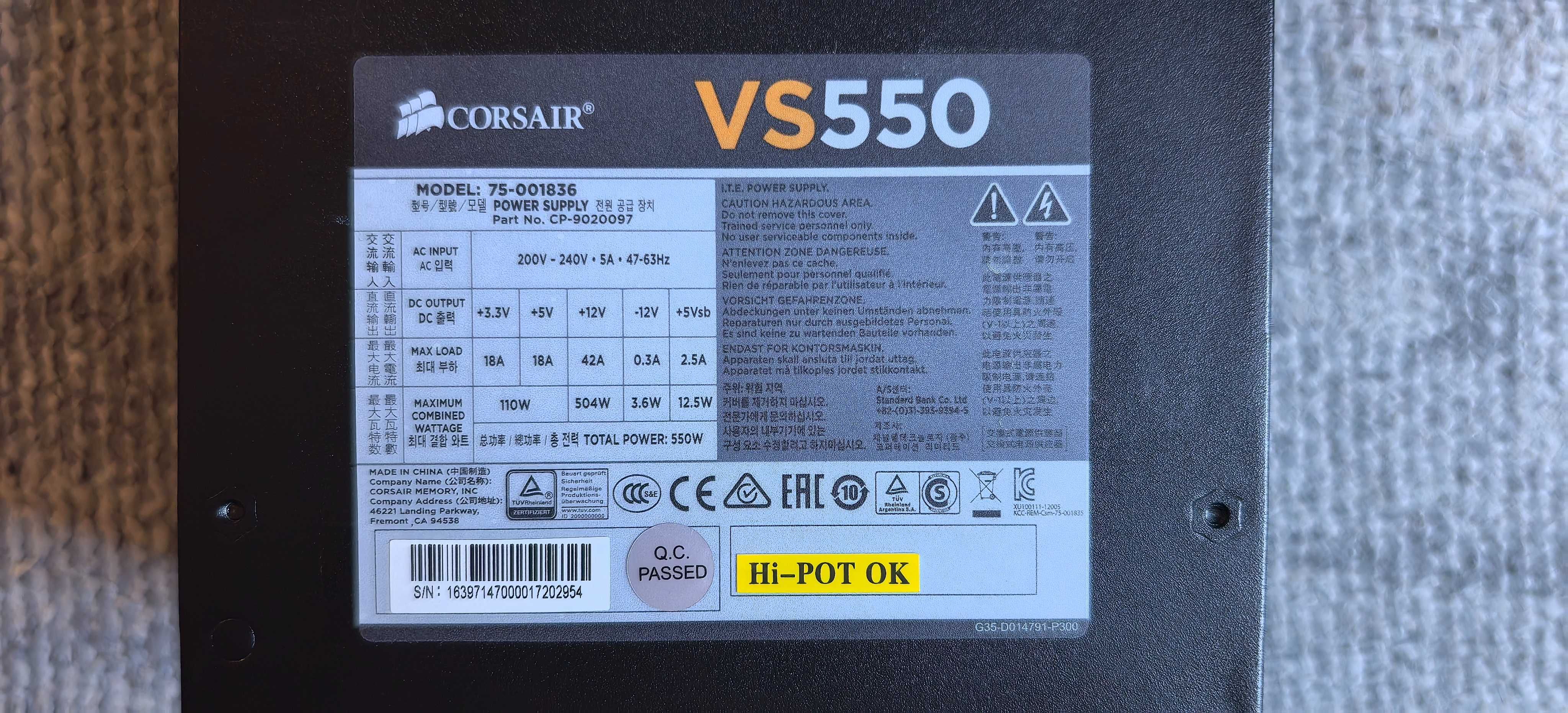 Sursa pc atx Corsair VS550