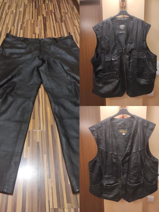 Pantaloni ,vesta piele naturală ,marimea 62-68-70