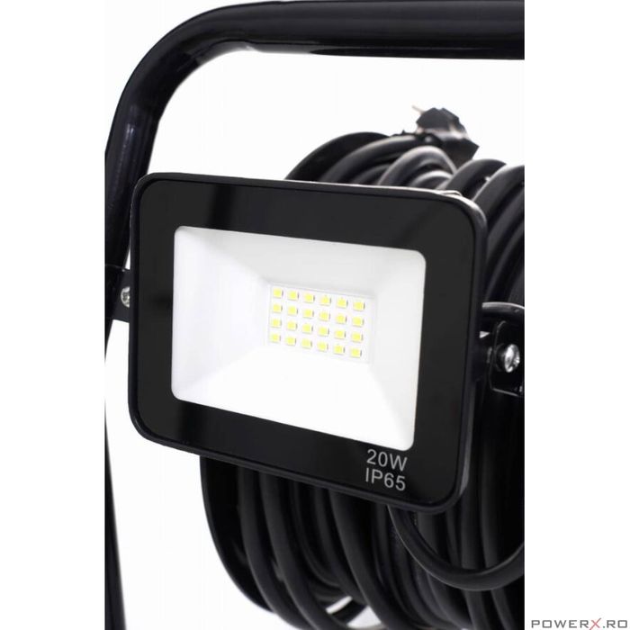 Rola de curent 30 m, cu lampa cu Led atasata, prelungitor cu tambur,