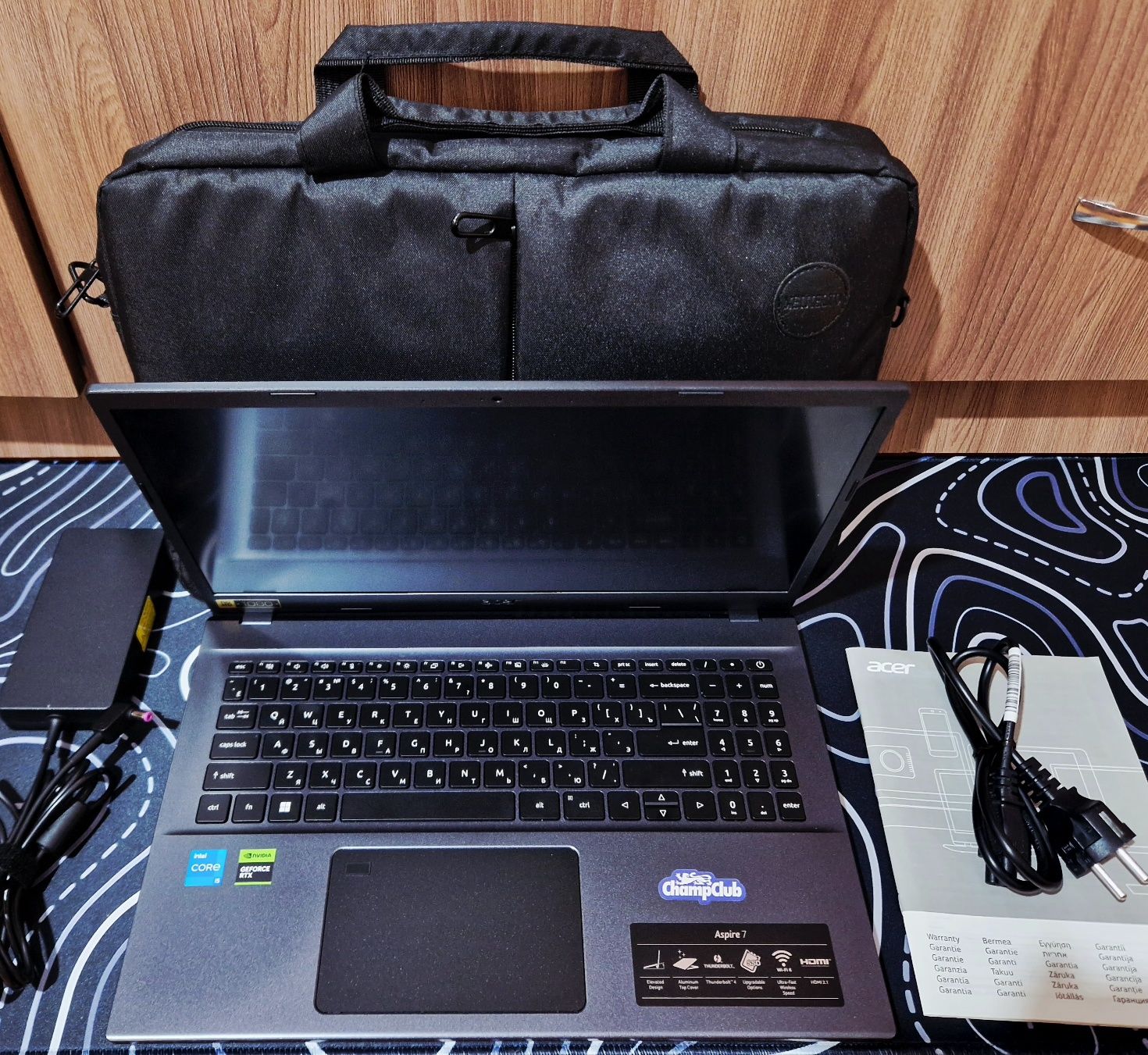 Игравой Acer Aspire 7 cor I 5 OLED RTX3050, ssd512,ozu16, 8 ядро!