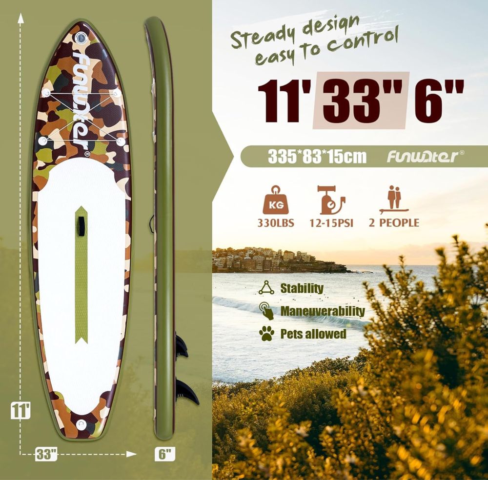 НОВ SUP Paddle Board / Падъл борд КОМЛЕКТ FunWater