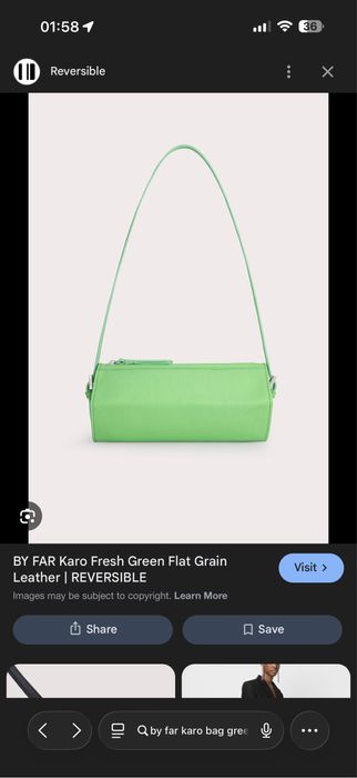 Чанта By Far “Karo” – fresh green, естествена кожа