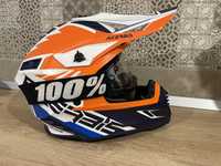 Casca Acerbis X-Track orange-blue + Ochelari 100% Accuri 2