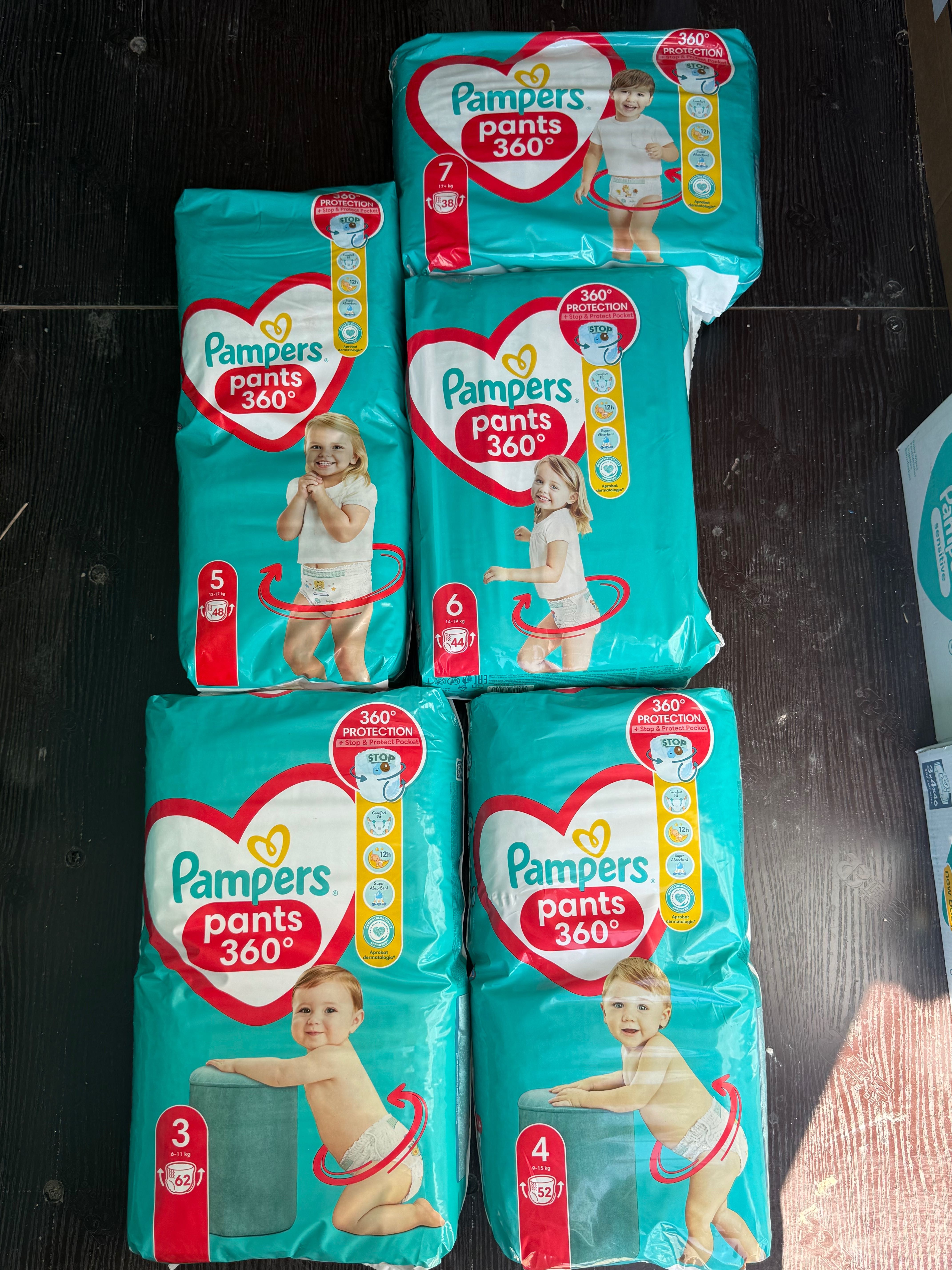 Пелени ГАЩИЧКИ PAMPERS PANTS 360 - размери 3, 4, 5, 6 и 7