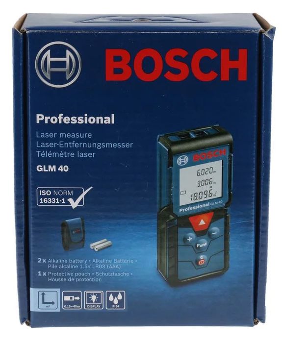 Telemetru laser Bosch Professional GLM 40, ± 1.5 mm precizie, sigilat
