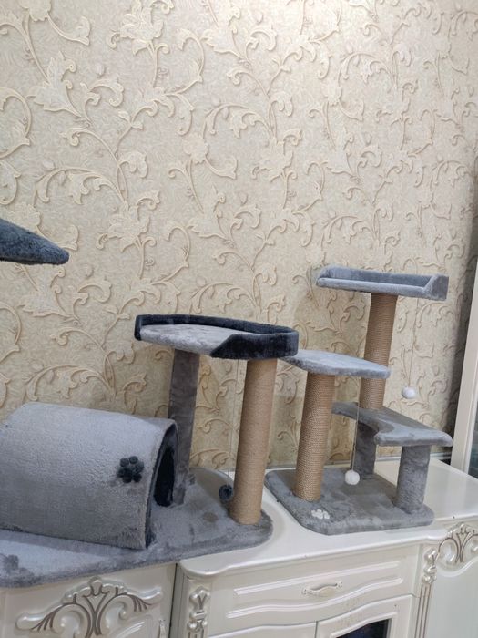 Mushuklar uchun uychalar va kogtetochkalar. Кошачьи домики и когтеточк