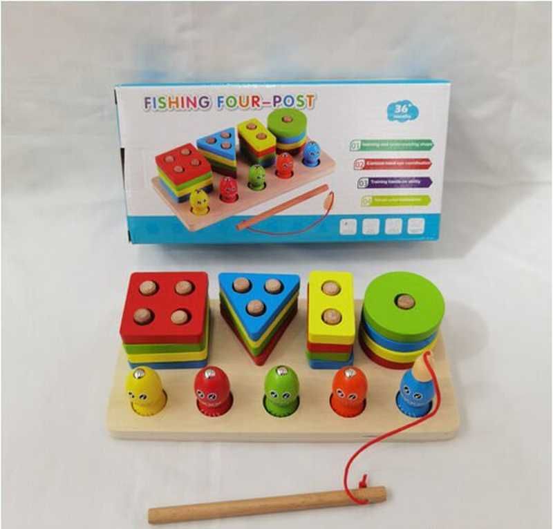 Деревянная игра "FISHING FOUR-POST" геометрические фигуры, рыбалка