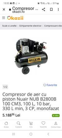 Compresor 100l nuair 380w