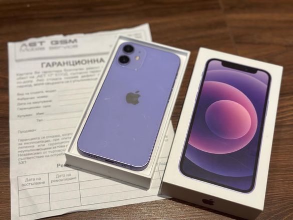 Apple iphone 12 mini 64Gb purple! Като нов!