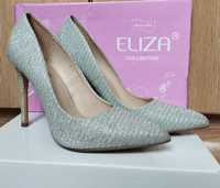 Сребристи обувки на ток Eliza