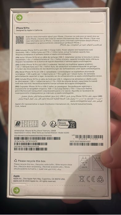 Iphone 16 pro 128 gb sigilat