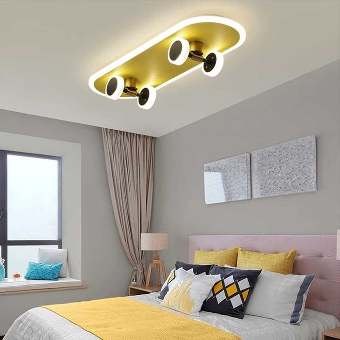 ЛЕД LED лампа полилей, детска лампа скейтборд, таванна лампа, модерна