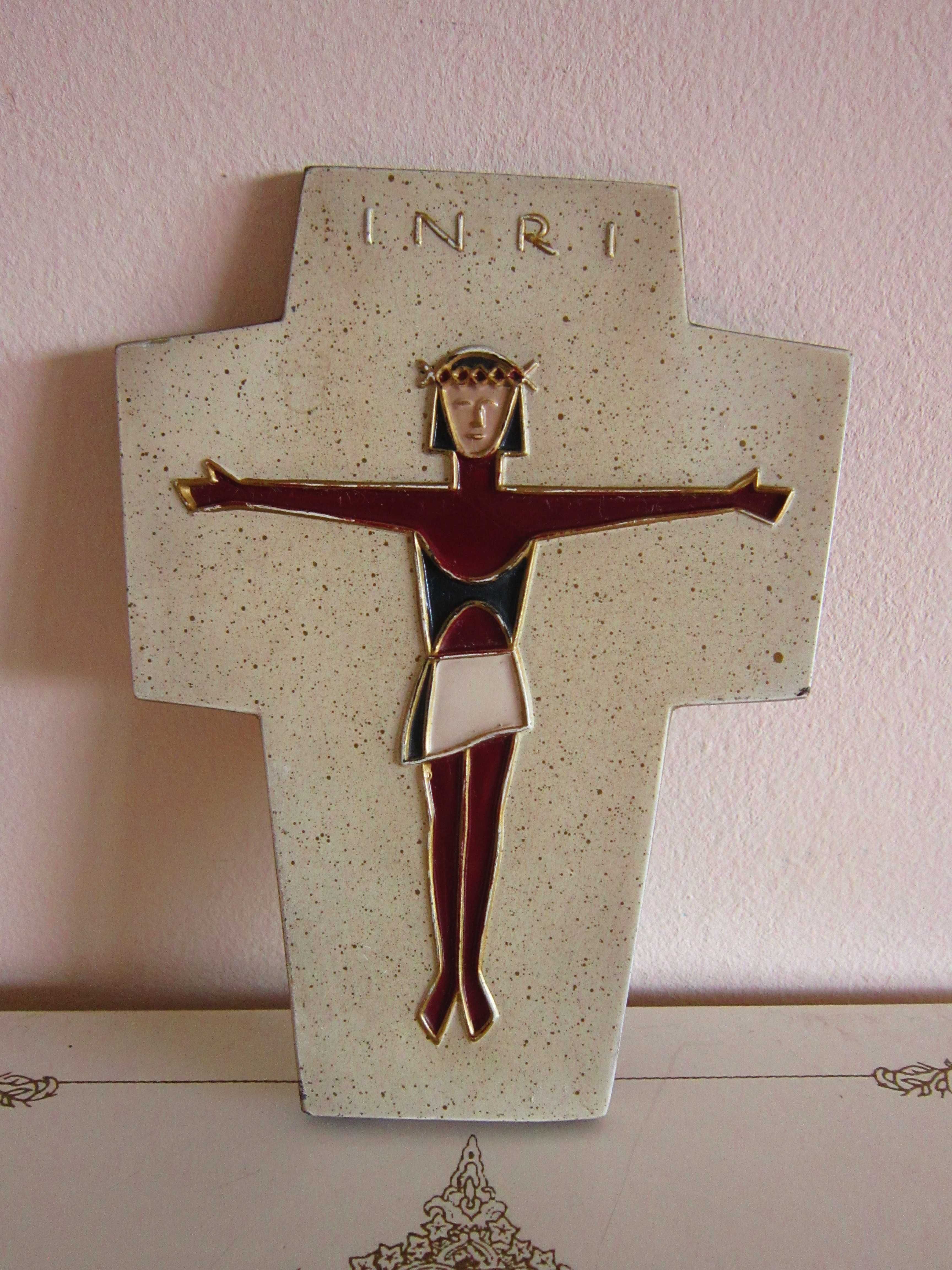 cadou rar Crucifix stil Cloisonne bronz emailat colectie Germania 1970