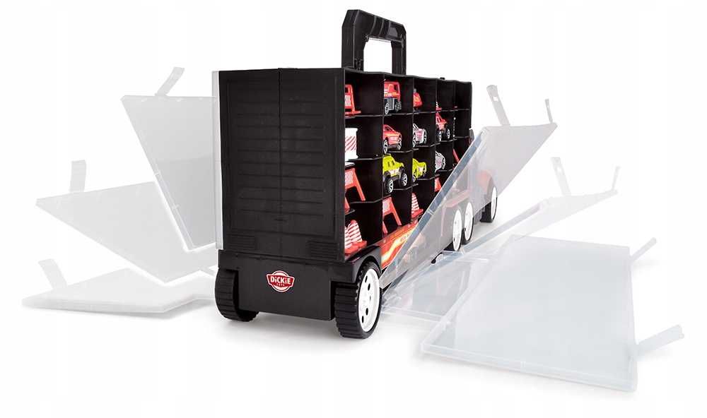 Автовоз Голям Камион с колички Dickie Toys пожарна кола с 9 коли