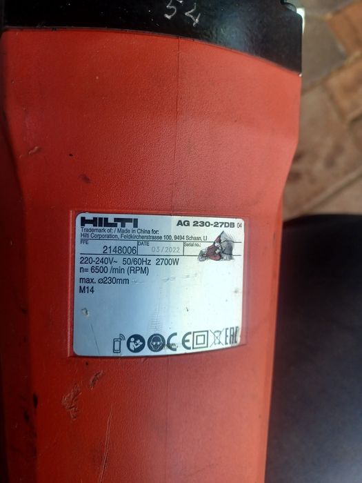 Slefuitor  HILTI  AG 230-27 DB de 2700 W , fabric. 2022