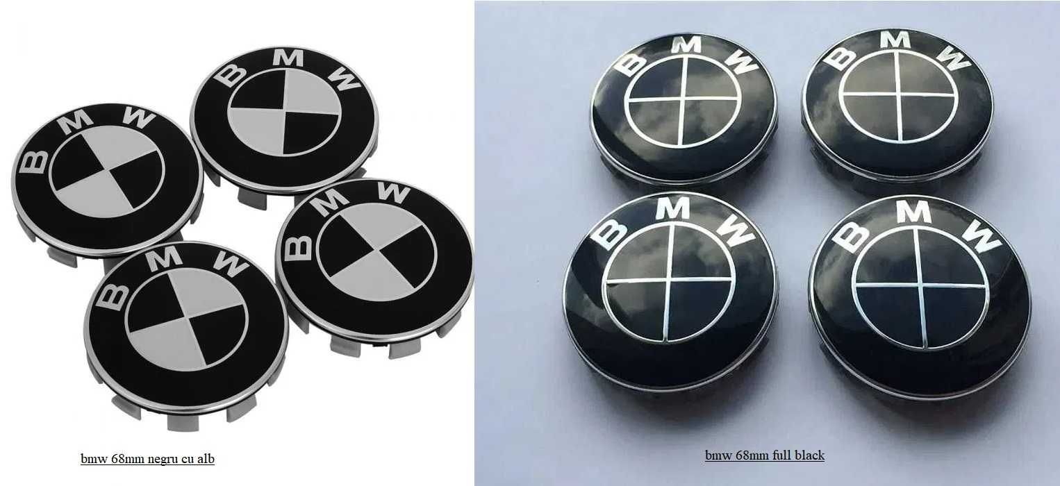 Set 4 Capace 68mm bmw Negru pentru jante aliaj originale BMW