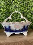 Antique fine porcelain floral basket
