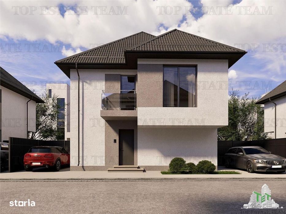 Vila 5 camere cu incalzire in pardoseala pe parter si etaj, mansarda l