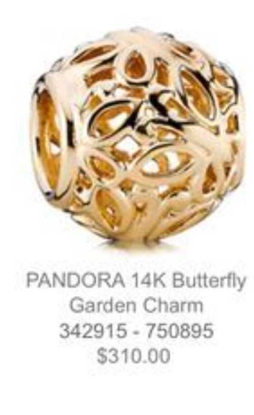 Charm Pandora aur 14k fluturi, original, rar, retras
