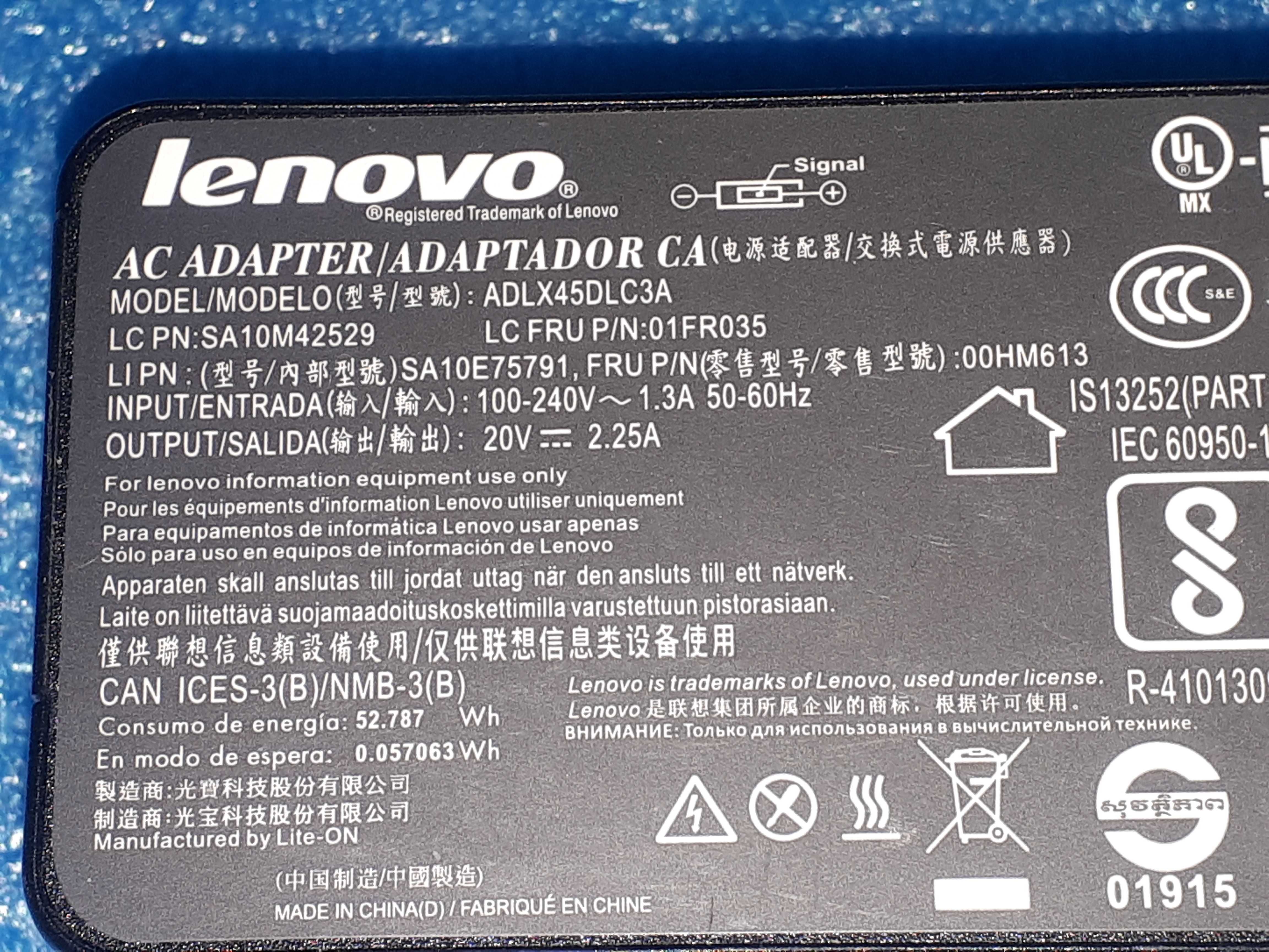 Alimentator incarcator Lenovo 45w 20V 2.25A USB ADLX45DLC3A
