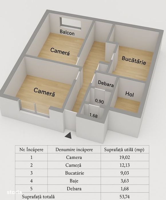 Vanzare Apartament, Parter, ideal pt. Comert, Alexandru cel Bun, 54 mp