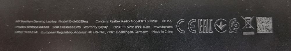 Laptop Gaming HP Pavilion 15
Model: 15-dk0039nq