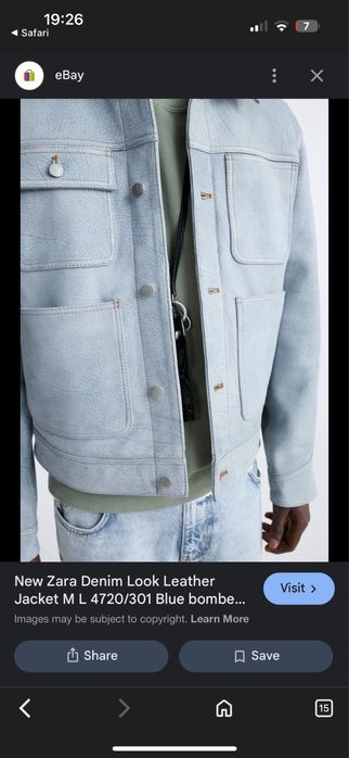 Zara real leather bomber jacket