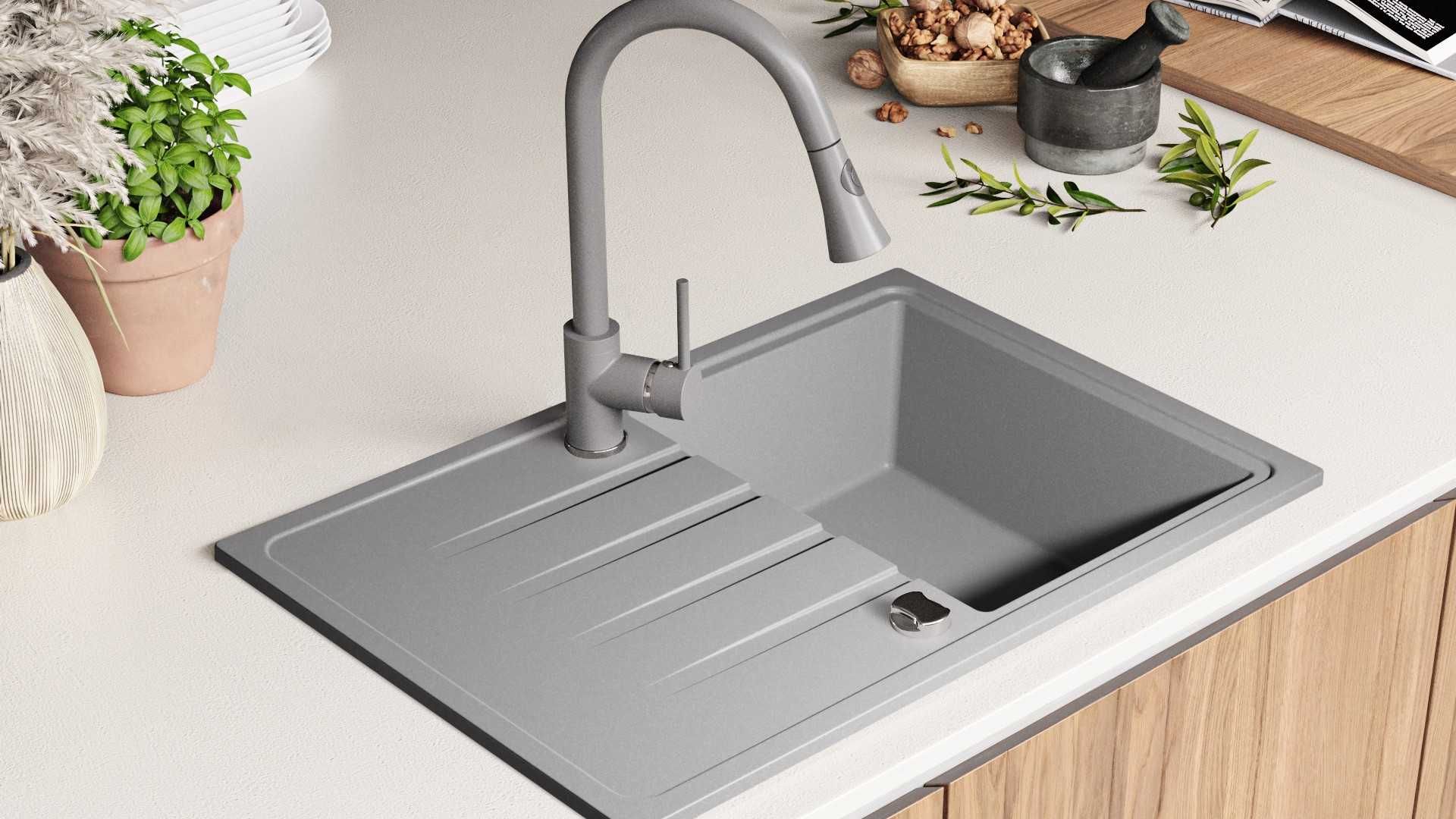 Кухненска мивка от Гранит модел Милано 780 x 500 mm - Сив