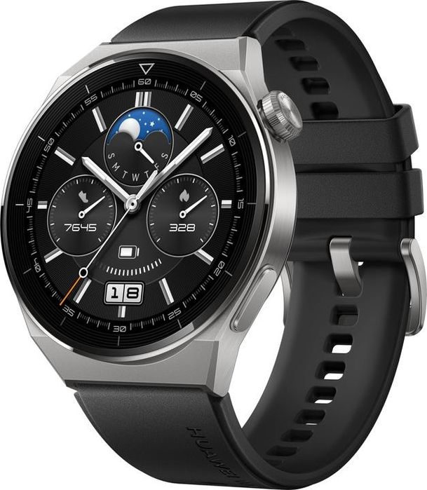 Smartwatch Huawei GT3 PRO Titanium, curea neagră, garanție