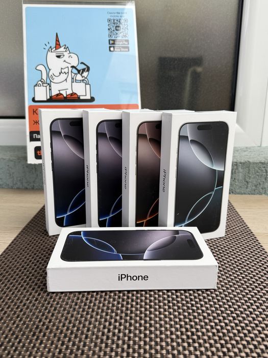 НОВИ! *ЛИЗИНГ* iPhone 16 Pro 128Gb White Black Desert Natural Titanium