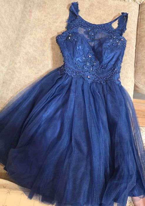 Дамска рокля в тъмно син цвят. Размер S