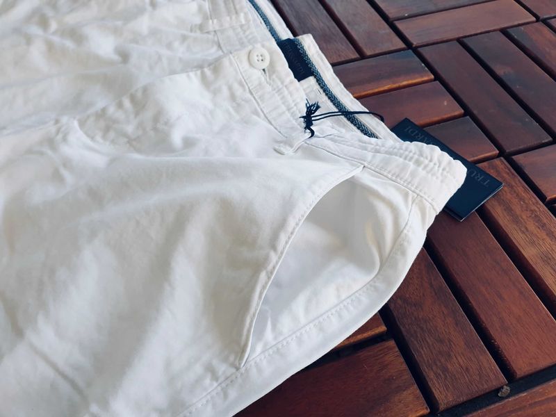 ПРОМО Trussardi М и L,мъжки бели памучни къси панталони,шорти