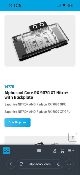 [Waterblock GPU] Alphacool Core Sapphire Nitro+ RX 9070 / XT