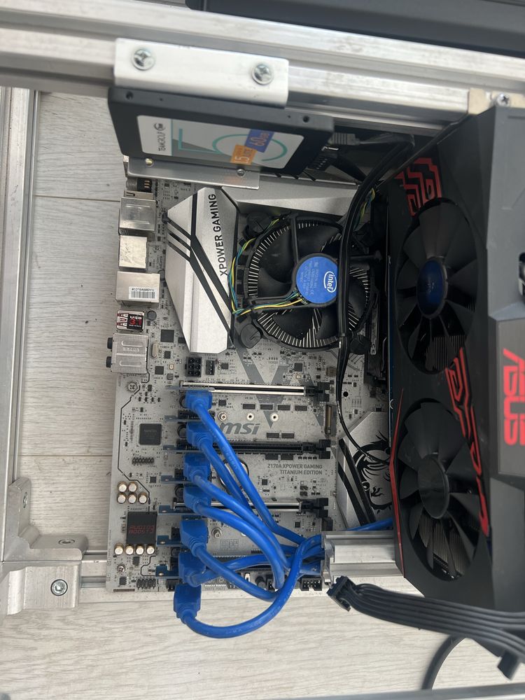 Rig Mining 7 GPU Nvidia P106-6G,Corsair HX1200i,MSI Z170 Titanium Edt.