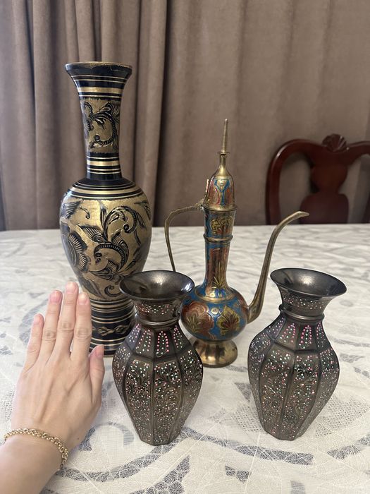 Вазы латунь Индия Клуазоне