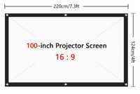 Мултимедиен Екран Платно за Проектор Проекторeн Екран за Проектор 100"