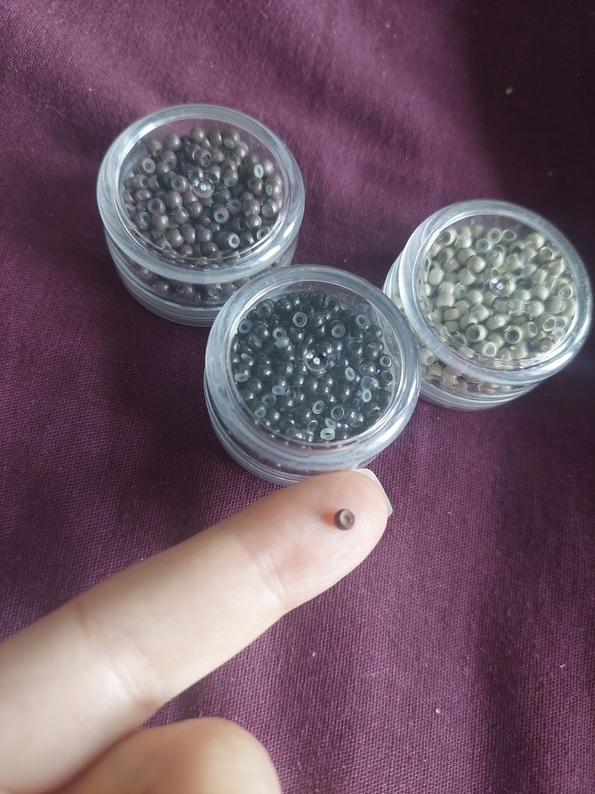 Set Iglita cu buclă + Nanoring inele nano cu silicon 200 buc extensii